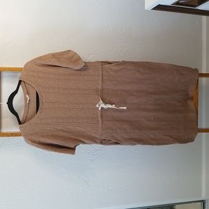 Roolee Knit Short Sleeve Sweater Dress with Drawstring Waist Size Medium